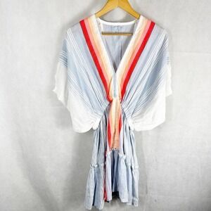 Lemlem Striped Mini Dress in Blue and Red